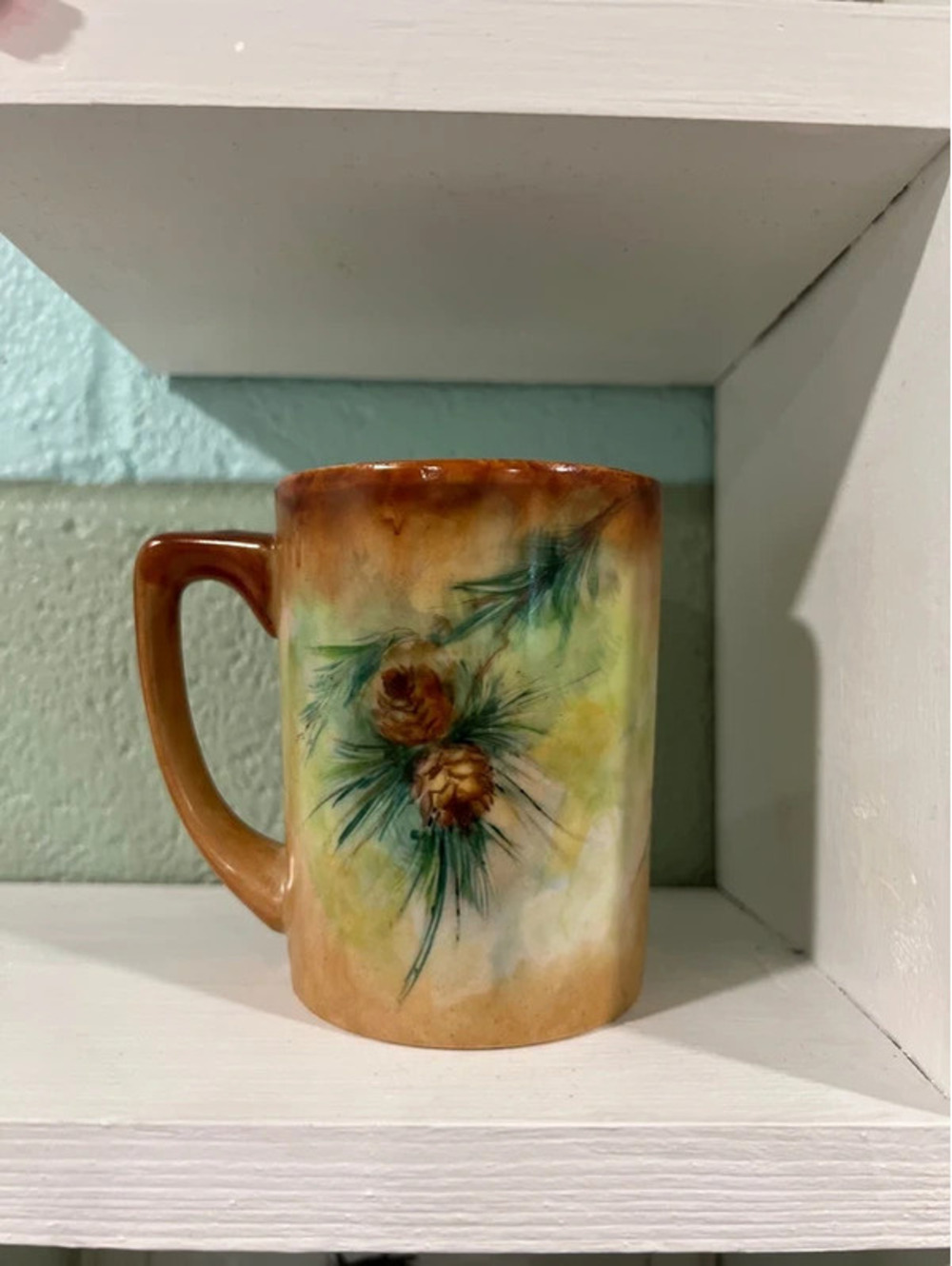 Hand Painted Pinecone Fall Mug